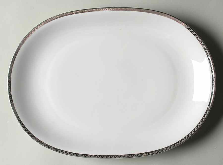 Platinum Wave 14" Oval Serving Platter by Heinrich - H&C-1