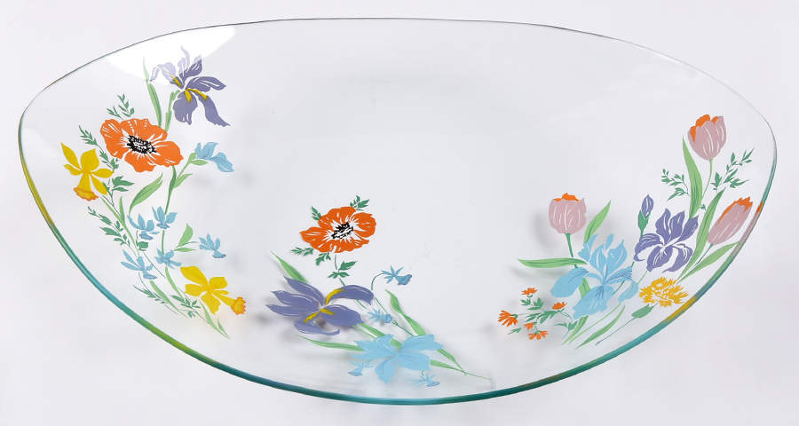 Primavera 13" Glassware Oval Serving Bowl by Heinrich - H&C-1