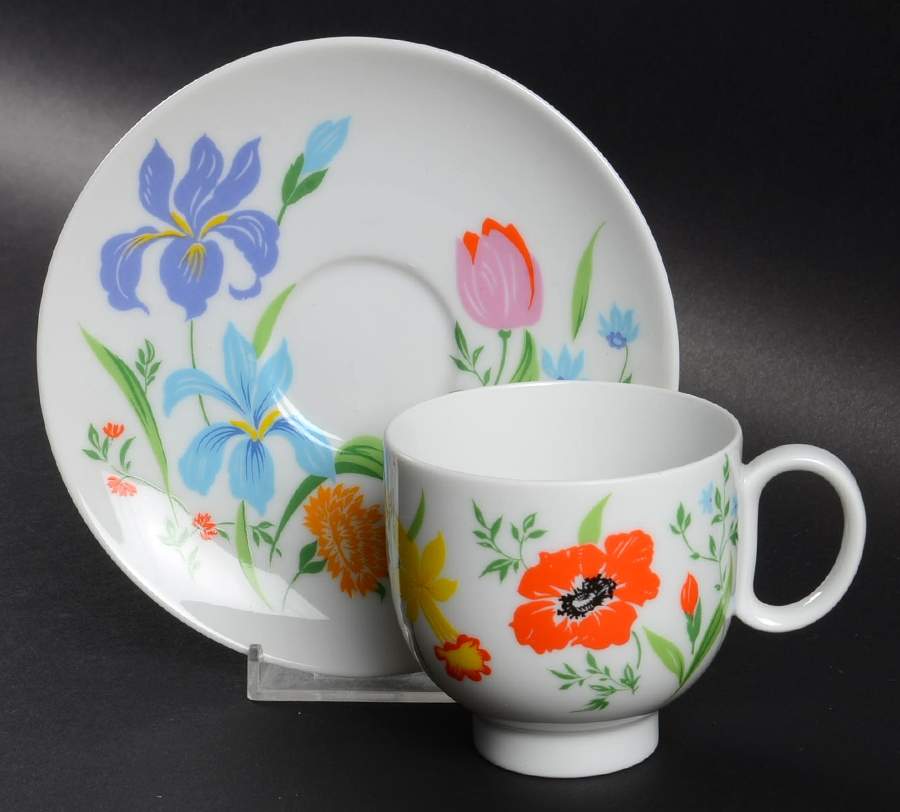 Primavera Footed Cup & Saucer Set by Heinrich - H&C-1