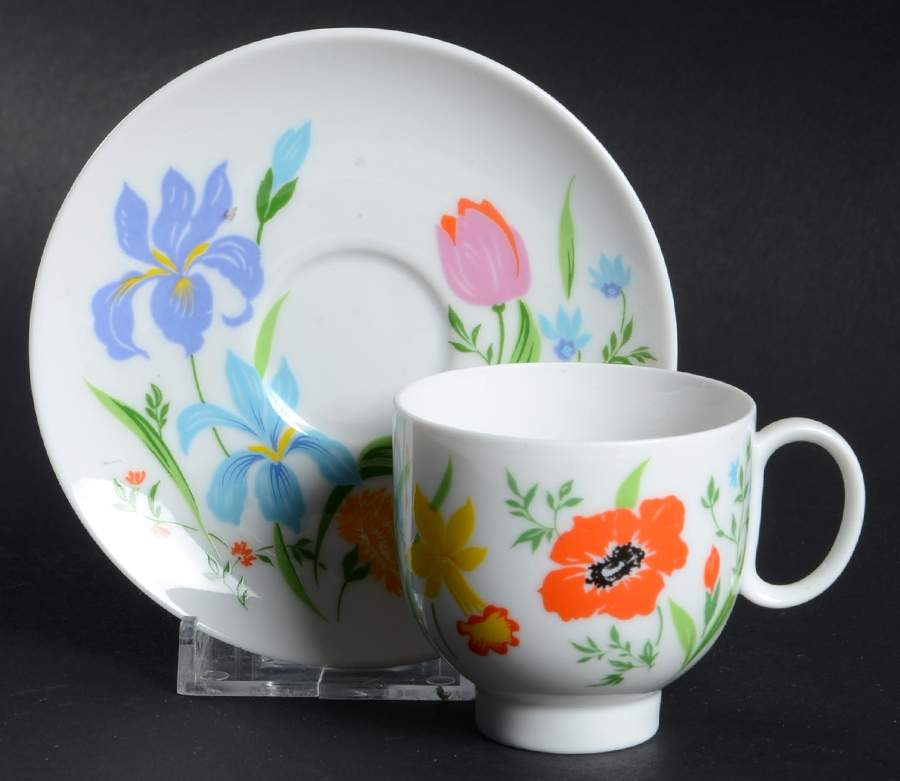 Primavera Footed Demitasse Cup & Saucer Set by Heinrich - H&C-1