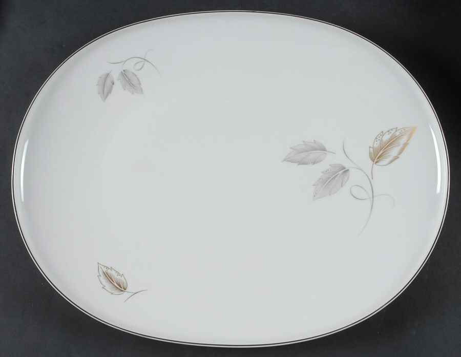 Reverie (Platinum Trim) 15" Oval Serving Platter by Heinrich - H&C-1
