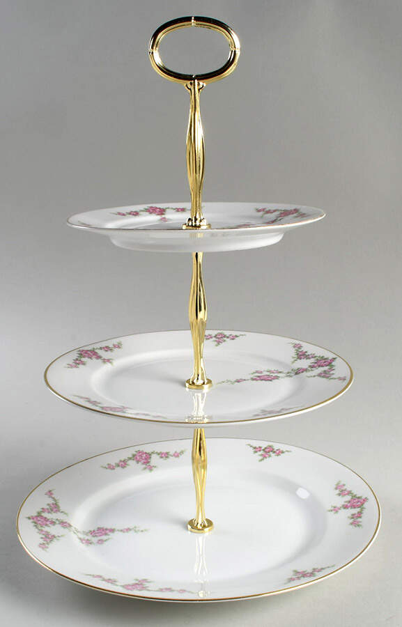Rosalinda 13 7/8"-14 1/4" 3-Tiered Serving Tray(DP,SP,BB) HC by Heinrich - H&C-1