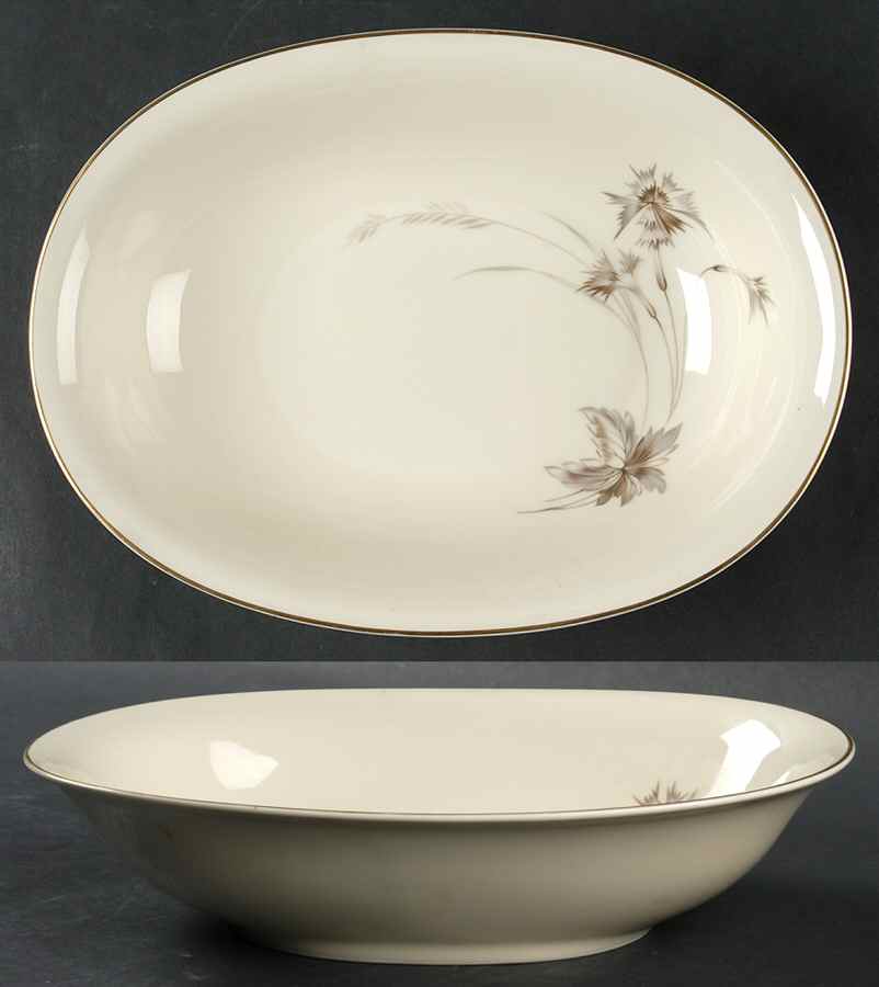 Sepia (Ivory, Gold Trim) 10" Oval Vegetable Bowl by Heinrich - H&C-1