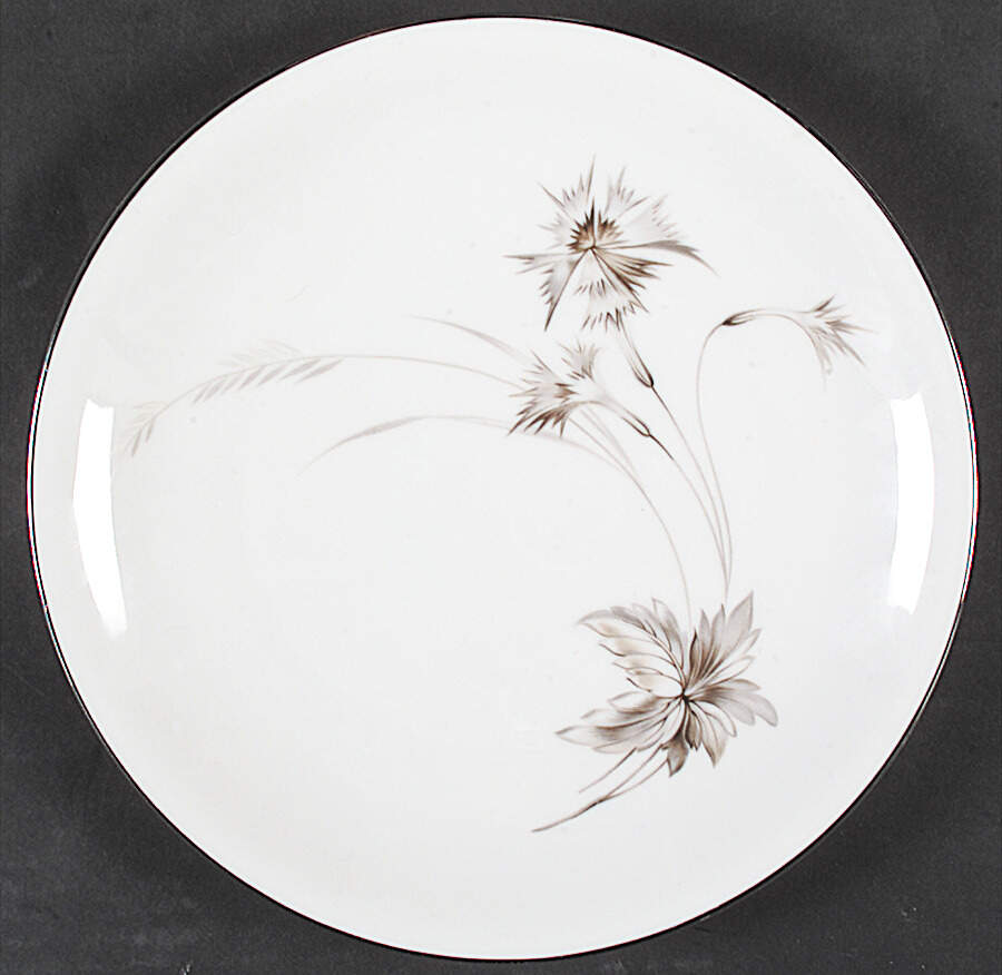 Sepia (White, Platinum Trim) Dinner Plate by Heinrich - H&C-1
