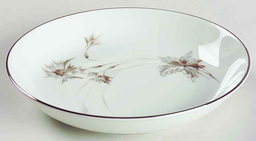 Sepia (White, Platinum Trim) Fruit/Dessert (Sauce) Bowl by Heinrich - H&C-1