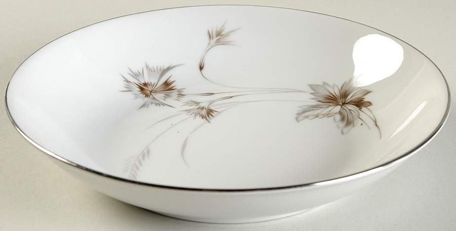 Sepia (White, Platinum Trim) Coupe Soup Bowl by Heinrich - H&C-1