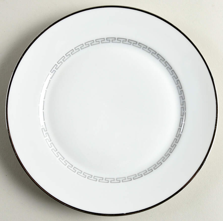 Silver Key Greek Key Salad Plate by Heinrich - H&C-1