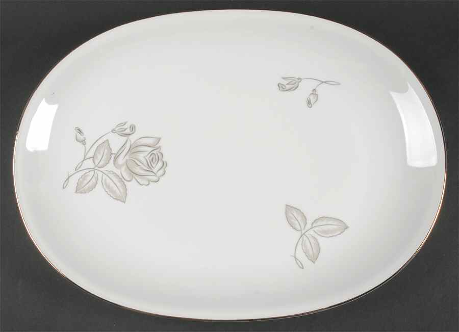 Silver Rose 16" Oval Serving Platter by Heinrich - H&C-1