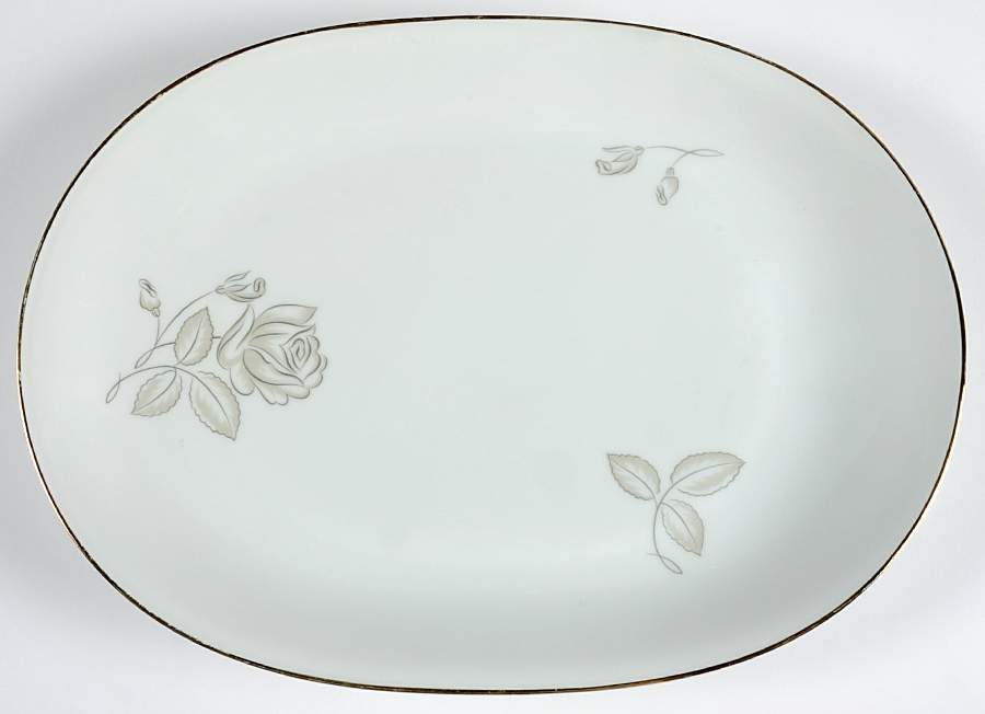 Silver Rose 13" Oval Serving Platter by Heinrich - H&C-1