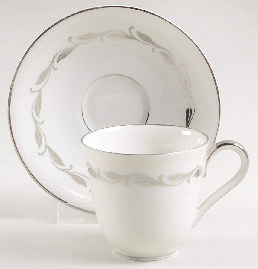 Silver Wreath Flat Demitasse Cup & Saucer Set by Heinrich - H&C-1