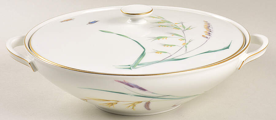 Sommer (Coupe, Smooth, Gold Trim) Round Covered Vegetable by Heinrich - H&C-1