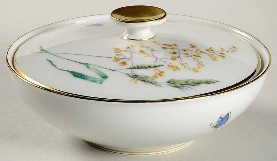Sommer (Coupe, Smooth, Gold Trim) Sugar Bowl & Lid by Heinrich - H&C-1