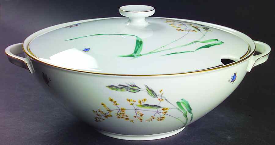 Sommer (Coupe, Smooth, Gold Trim) Tureen & Lid by Heinrich - H&C-1
