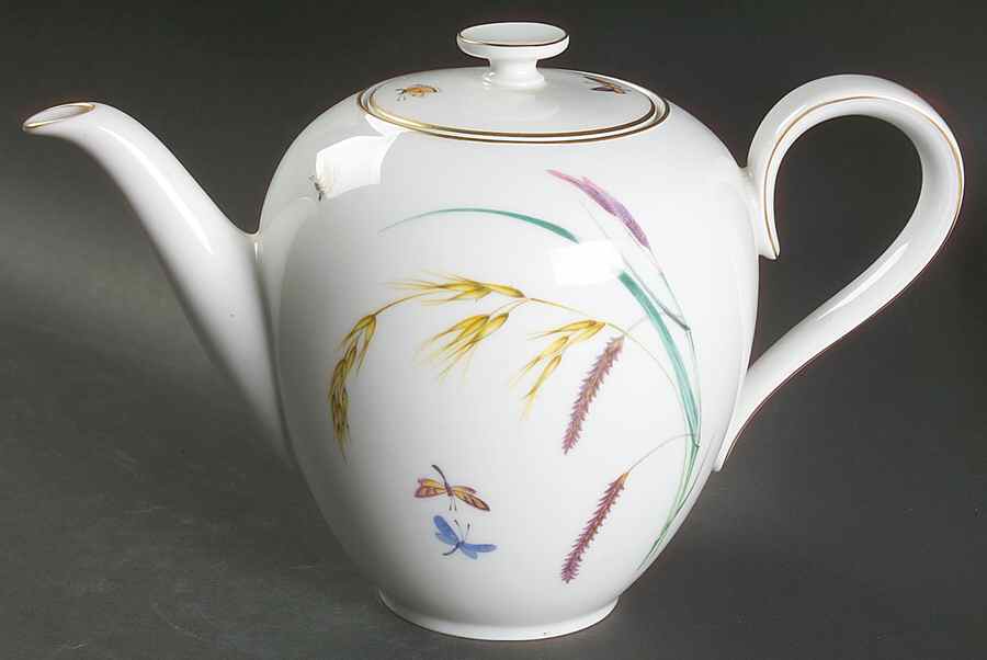 Sommer (Coupe, Smooth, Gold Trim) Coffee Pot & Lid by Heinrich - H&C-1