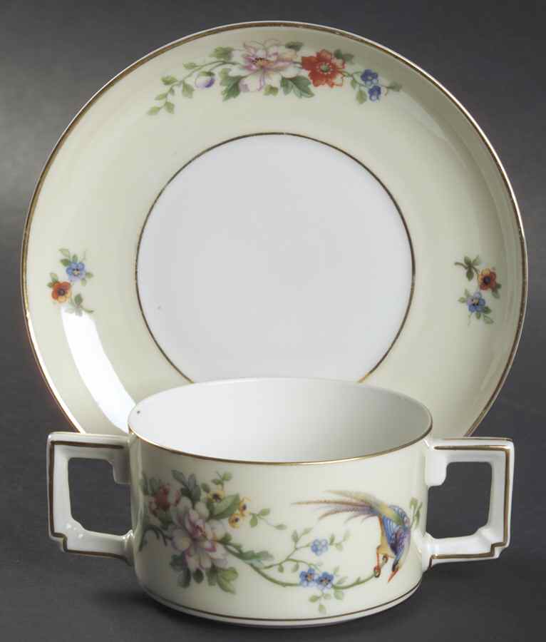 Songbird Flat Bouillon Cup & Saucer by Heinrich - H&C-1