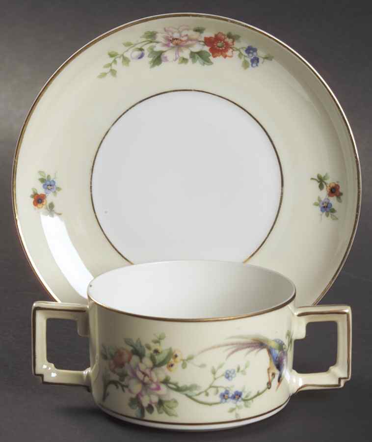 Songbird Flat Bouillon Cup & Saucer by Heinrich - H&C-1