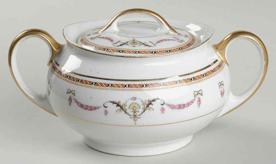 St Germaine (White Body) Sugar Bowl & Lid by Heinrich - H&C-1