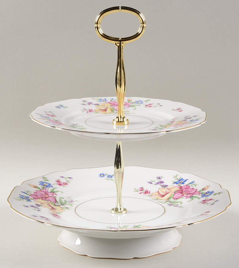 Strasbourg 11 1/4"  2 Tier Footed Serving Tray (DP,SP,FR) HC by Heinrich - H&C-1