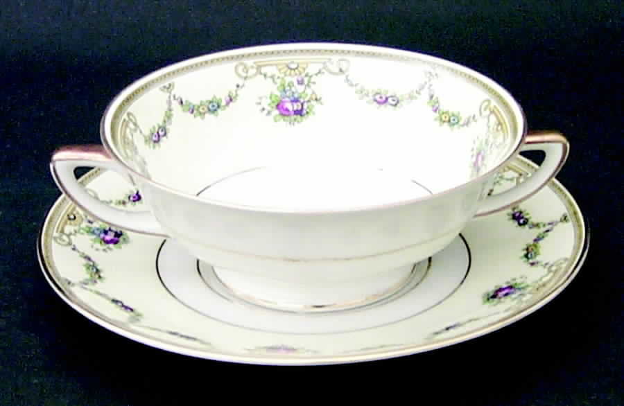 Stratford Footed Cream Soup Bowl & Saucer Set by Heinrich - H&C-1