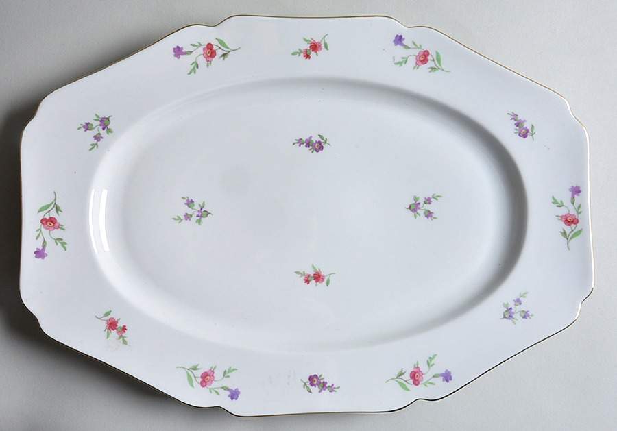 Victoria (Multicolor Flowers) 14" Oval Serving Platter by Heinrich - H&C-1