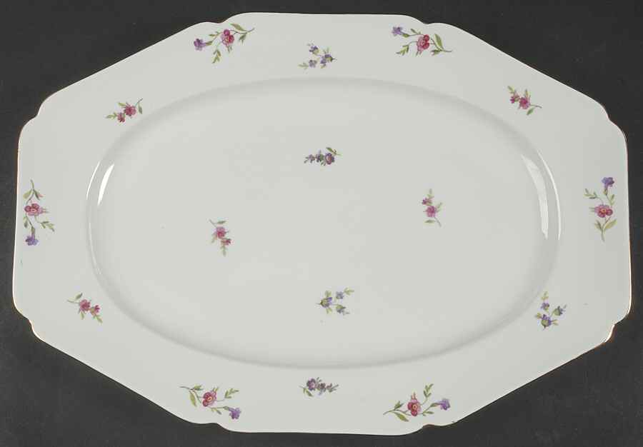 Victoria (Multicolor Flowers) 15" Oval Serving Platter by Heinrich - H&C-1
