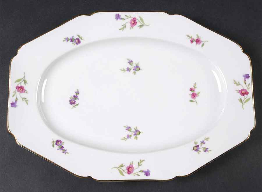 Victoria (Multicolor Flowers) 11" Oval Serving Platter by Heinrich - H&C-1