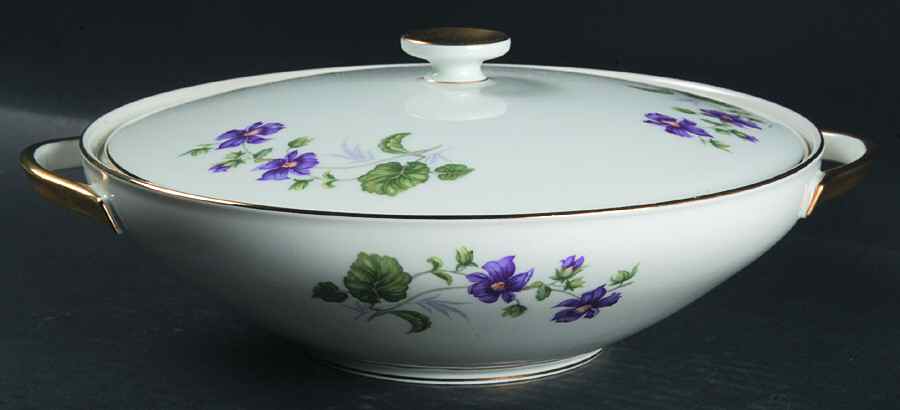 Violet Round Covered Vegetable by Heinrich - H&C-1