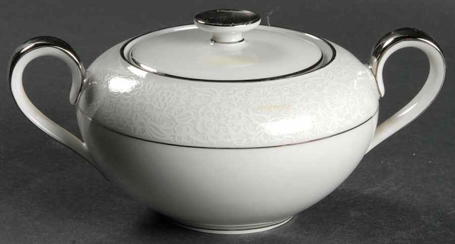 White Lace Sugar Bowl & Lid by Heinrich - H&C-1
