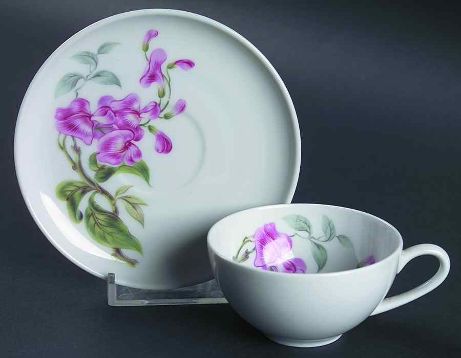 Wisteria Flat Demitasse Cup & Saucer Set by Heinrich - H&C-1