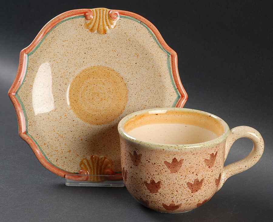 Medici Flat Cup & Saucer Set by Horchow-1
