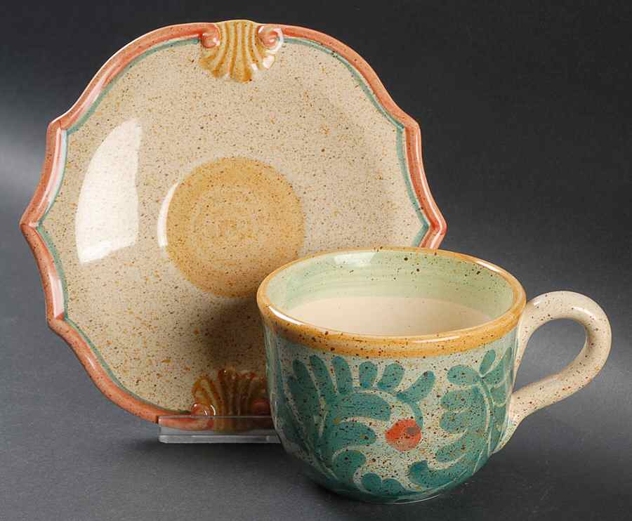 Medici Flat Cup & Saucer Set by Horchow-1