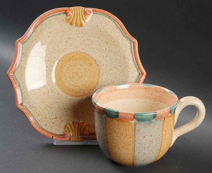 Medici Flat Cup & Saucer Set by Horchow-1