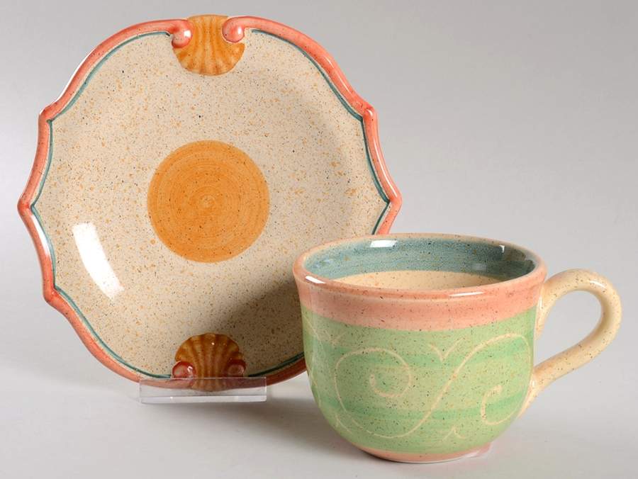 Medici Flat Cup & Saucer Set by Horchow-1