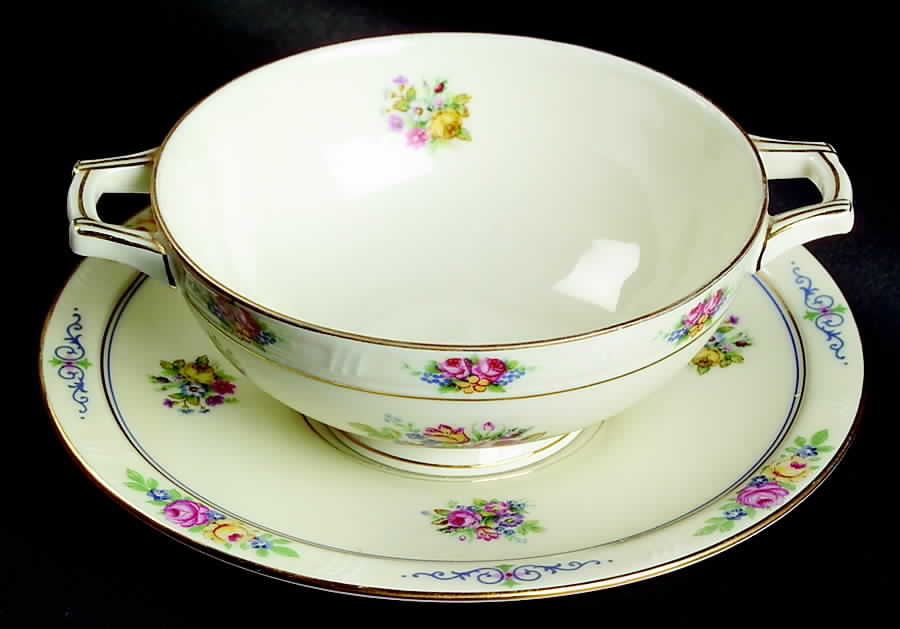 Celia Footed Cream Soup Bowl & Saucer Set by Haas-Czjzek Coronado-1
