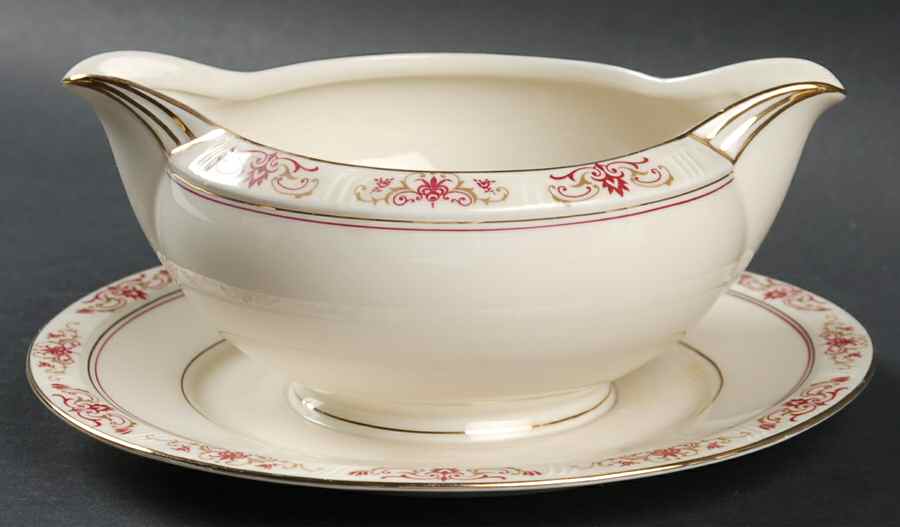 Garnet Gravy Boat with Attached Underplate by Haas-Czjzek Coronado-1