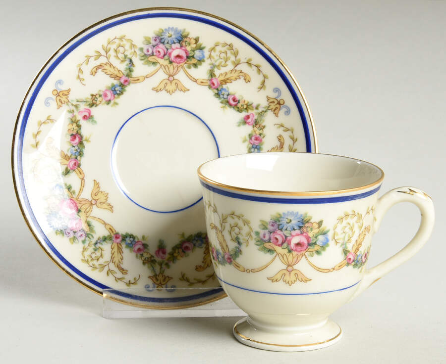 La Boheme Blue Footed Demitasse Cup & Saucer Set by Haas-Czjzek Coronado-1