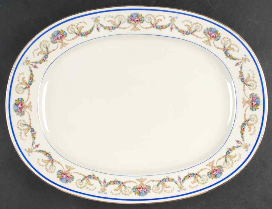 La Boheme Blue 15" Oval Serving Platter by Haas-Czjzek Coronado-1