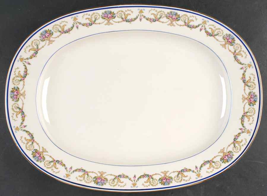 La Boheme Blue 17" Oval Serving Platter by Haas-Czjzek Coronado-1