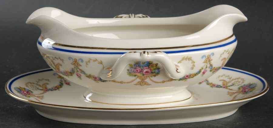 La Boheme Blue Gravy Boat with Attached Underplate by Haas-Czjzek Coronado-1
