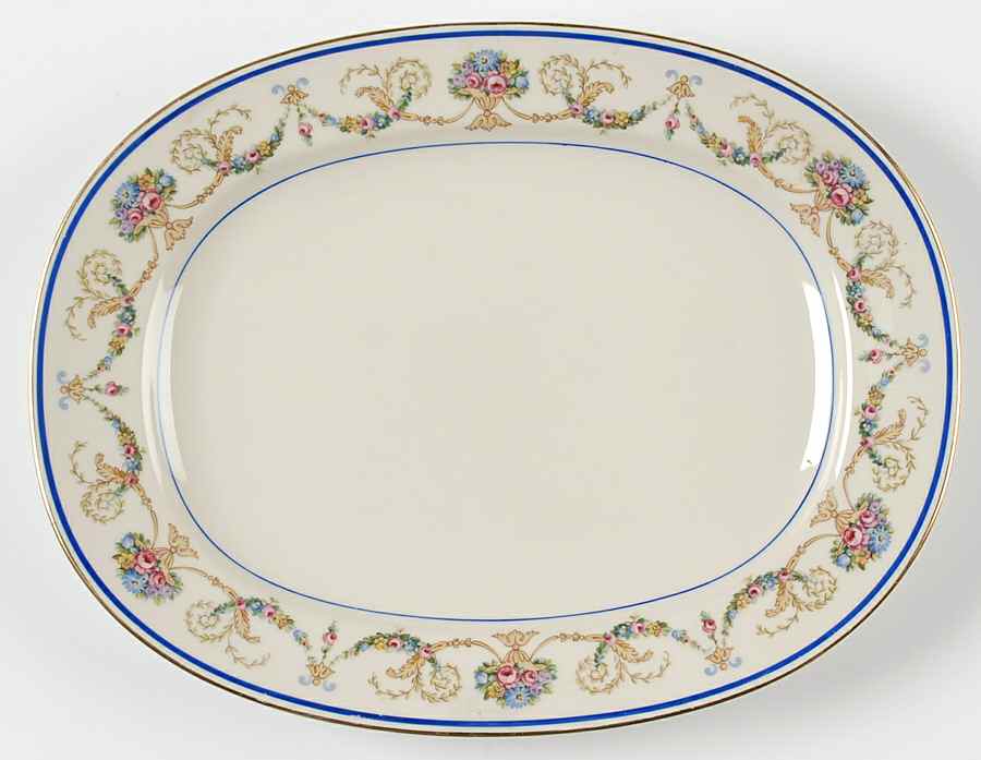 La Boheme Blue 11" Oval Serving Platter by Haas-Czjzek Coronado-1