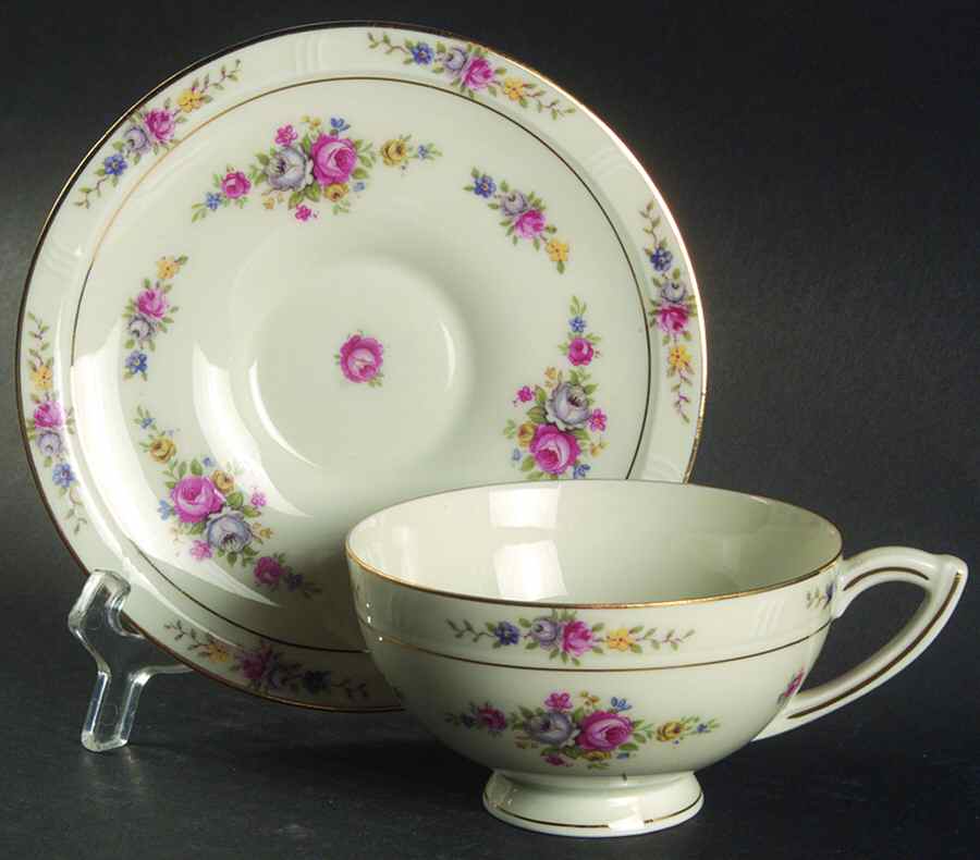 Maytime Footed Cup & Saucer Set by Haas-Czjzek Coronado-1