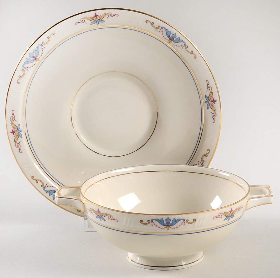 Norma Footed Cream Soup Bowl & Saucer Set by Haas-Czjzek Coronado-1