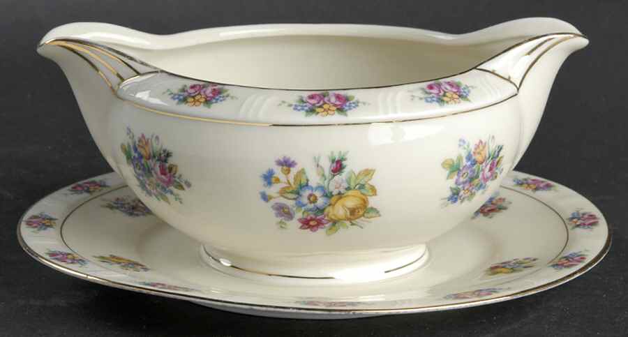 Parisian Chintz Gravy Boat with Attached Underplate by Haas-Czjzek Coronado-1