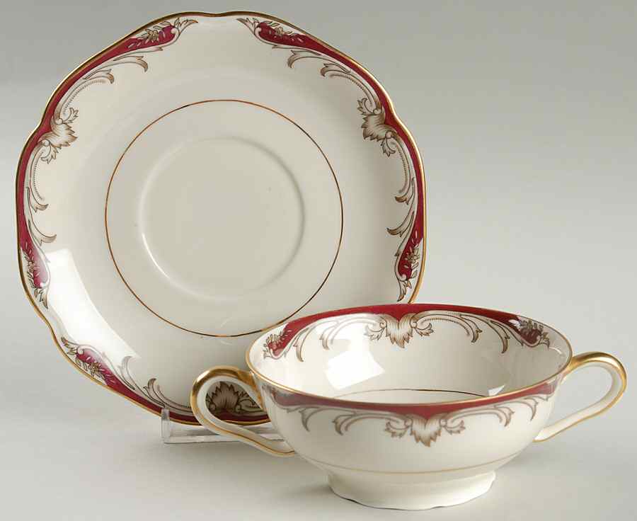 Prague Footed Cream Soup Bowl & Saucer Set by Haas-Czjzek Coronado-1