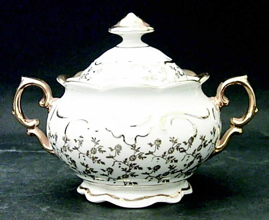 Baroque Style Sugar Bowl & Lid by House Dresden-1
