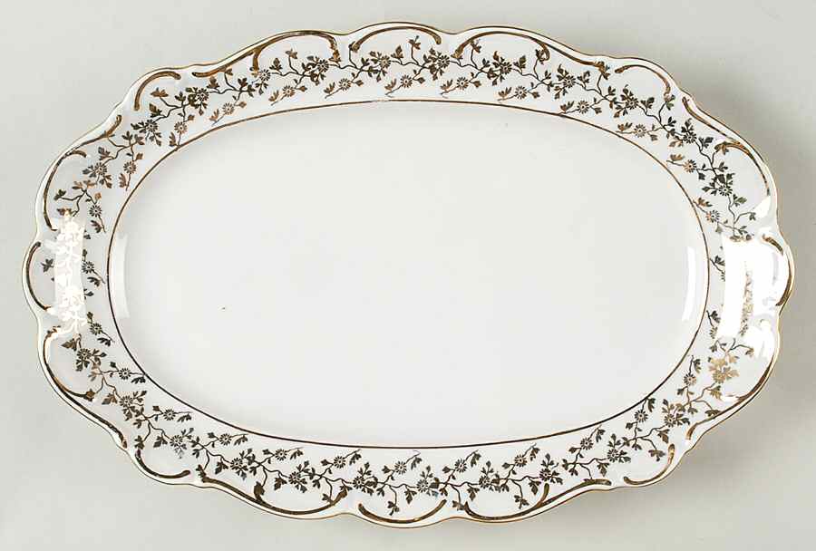 Baroque Style 11" Oval Serving Platter by House Dresden-1