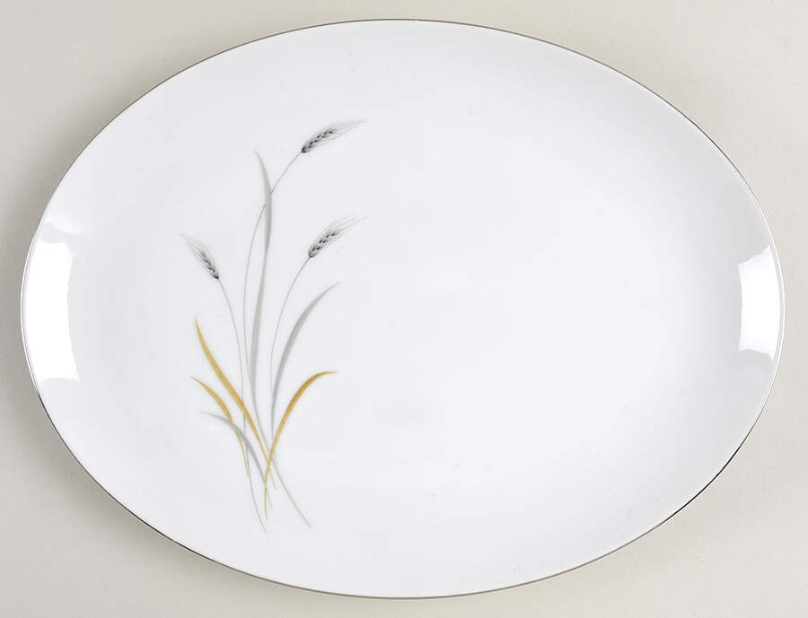 Golden Grain 12" Oval Serving Platter by Heritage China-1
