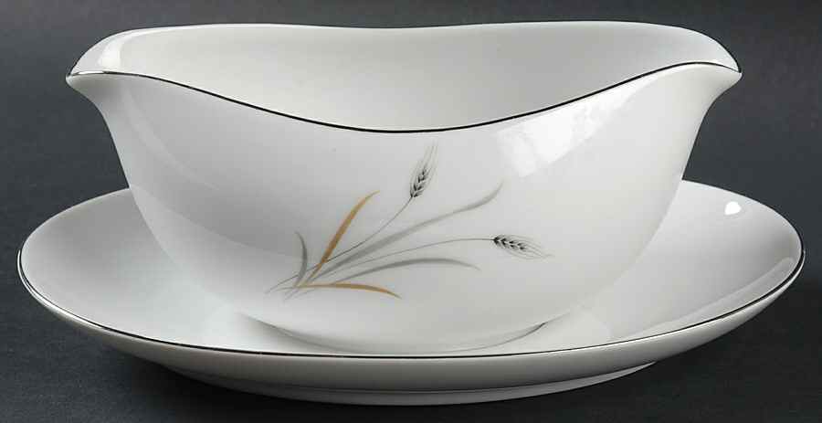 Golden Grain Gravy Boat with Attached Underplate by Heritage China-1