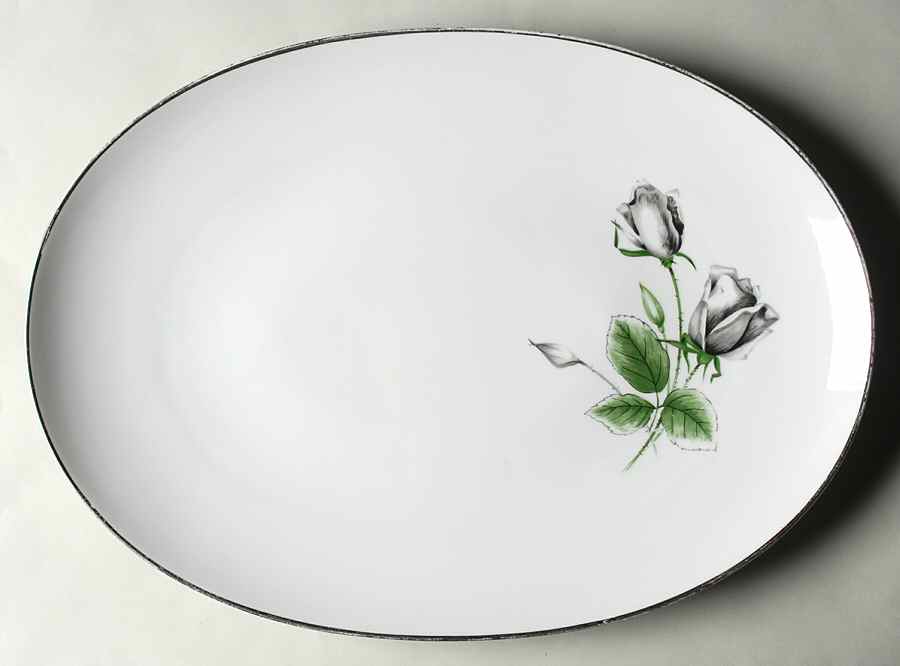 Midnight Rose 16" Oval Serving Platter by Heritage China-1