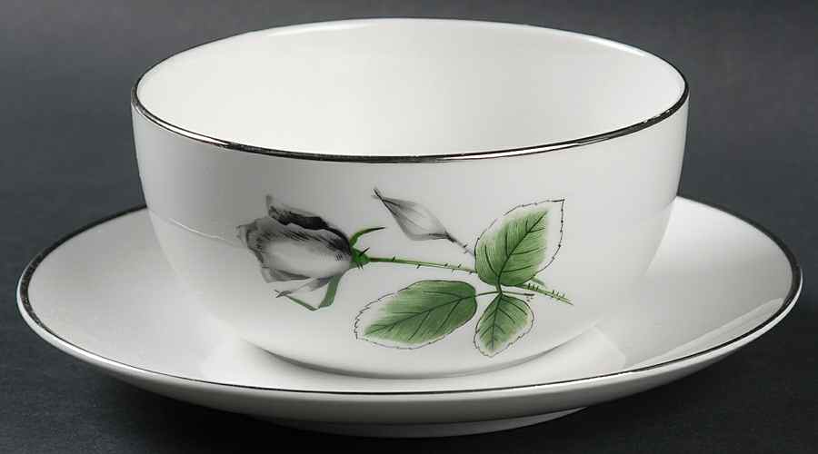 Midnight Rose Gravy Boat with Attached Underplate by Heritage China-1